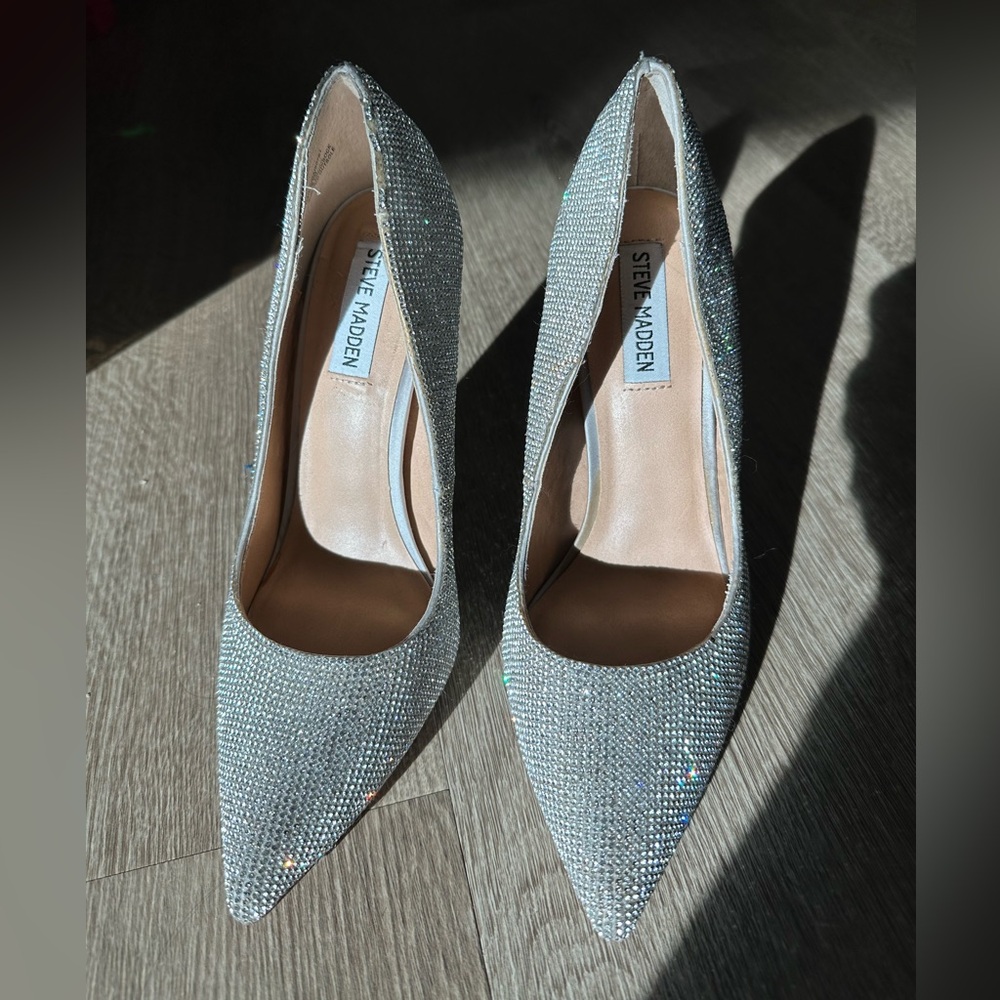 Steve Madden Glittering Silver Heels